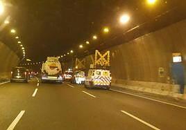 La rotura de una tubería en el túnel de La Laja provocó las retenciones dirección sur
