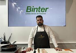 José Luis Espino, chef de Bevir, participa en el estand de Binter en Madrid Fusión