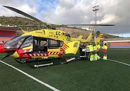 Un ciclista herido de gravedad tras sufrir una caída en Arona