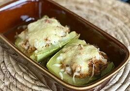 Calabacines rellenos de atún y verduras