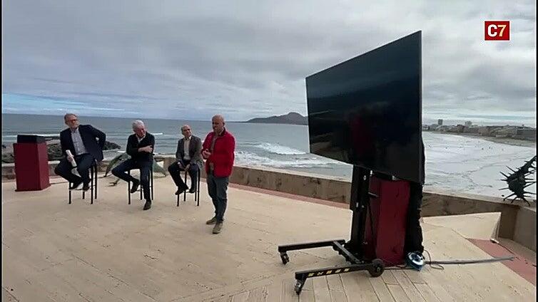 Presentación de la nueva app de las playas de la ciudad, en la terraza del auditorio Alfredo kraus