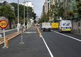 Nuevo retraso de la MetroGuagua en el tramo de Eduardo Benot y Juan Rejón