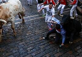 Los Cebada Gago provocan escenas de pánico en el segundo encierro de San Fermín