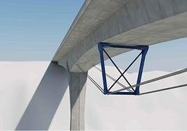 Refuerzo exterior de filigrana en el viaducto del Guiniguada del lado tierra