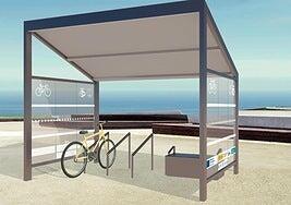 Quince marquesinas fotovoltaicas con aparca-bicicletas para las playas de Fuerteventura