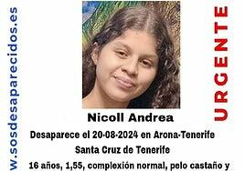 Alertan de la desaparición de una menor en el sur de Tenerife