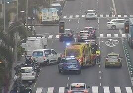 Un motorista herido tras colisionar con un turismo en Las Palmas de Gran Canaria
