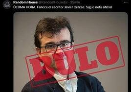 Un bulo difunde la falsa muerte de Javier Cercas