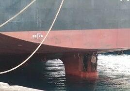 Rescatan a cuatro inmigrantes que sobrevivieron a una travesía sobre el timón de un buque