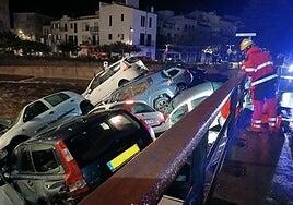 Una lluvia torrencial inunda Cadaqués y arrastra una treintena de coches