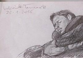 José Socorro exhibe los apuntes rápidos realizados en sus viajes marítimos interinsulares