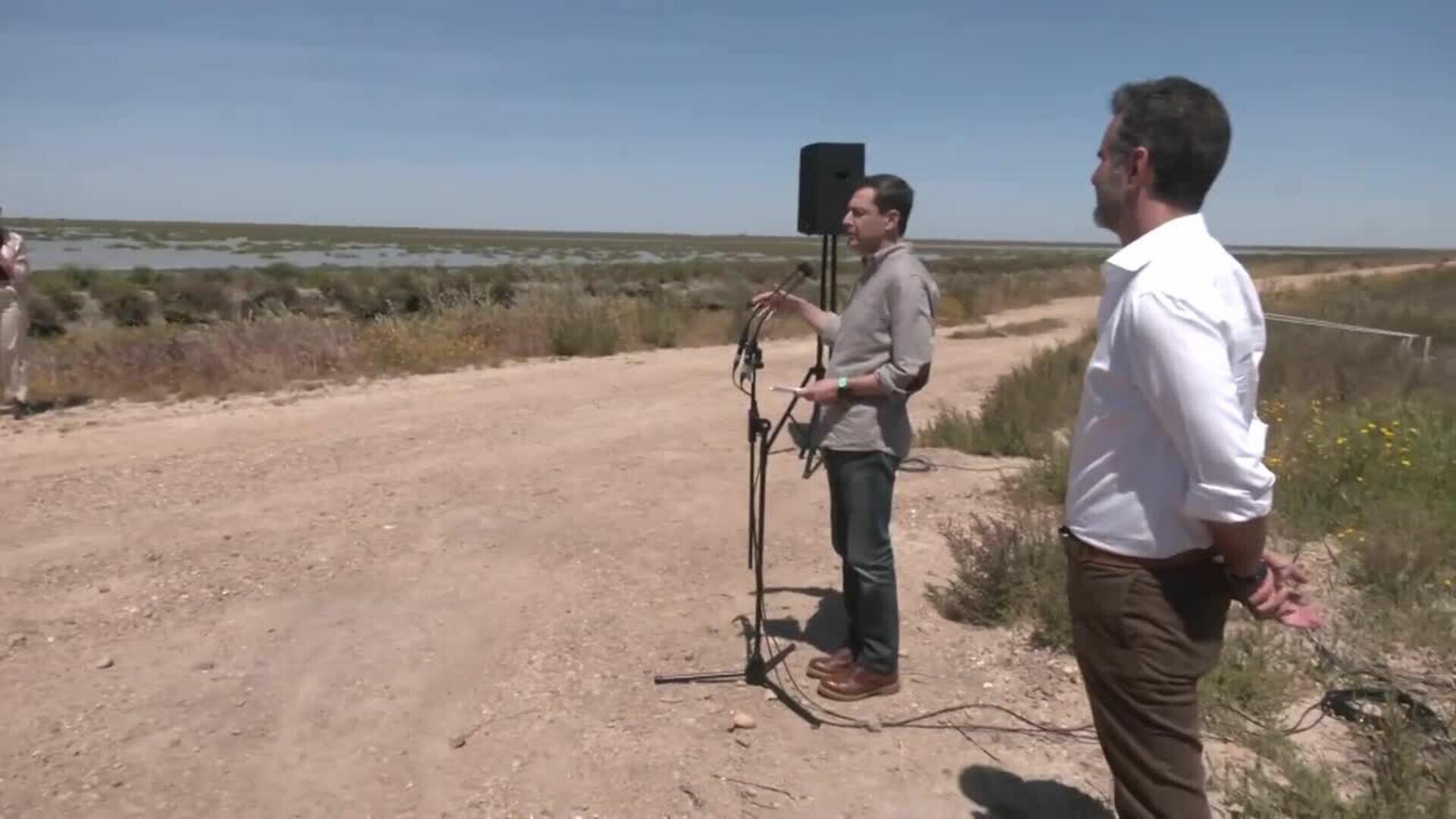 Moreno, desde Doñana: "La gestión pública de Veta la Palma garantiza el futuro del Parque"