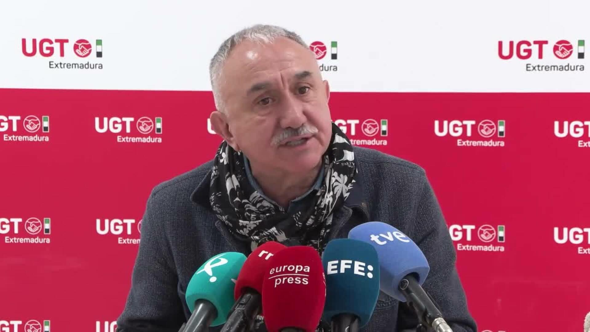 Pepe Álvarez(UGT) pide a los empresarios del campo que no sean "cicateros" con sus trabajadores