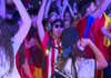 Multitud de aficionados celebran la victoria de España