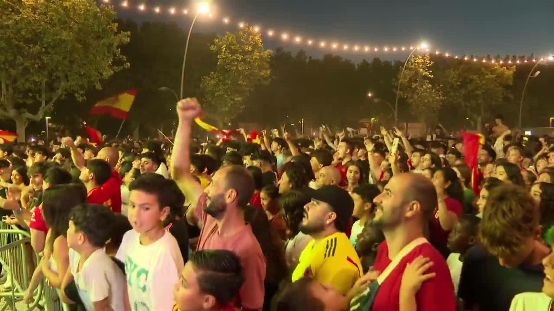 Mataró celebra el primer gol de Lamine Yamal en la final de la Eurocopa