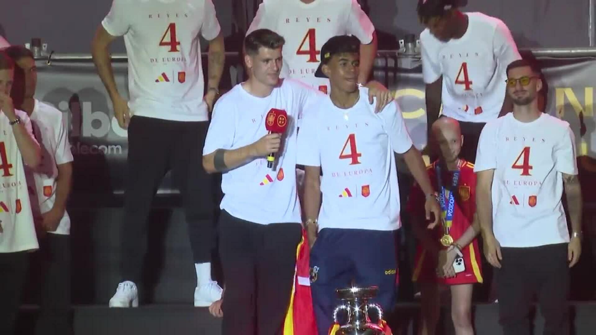 La selección española al completo festeja en Cibeles la Eurocopa 2024