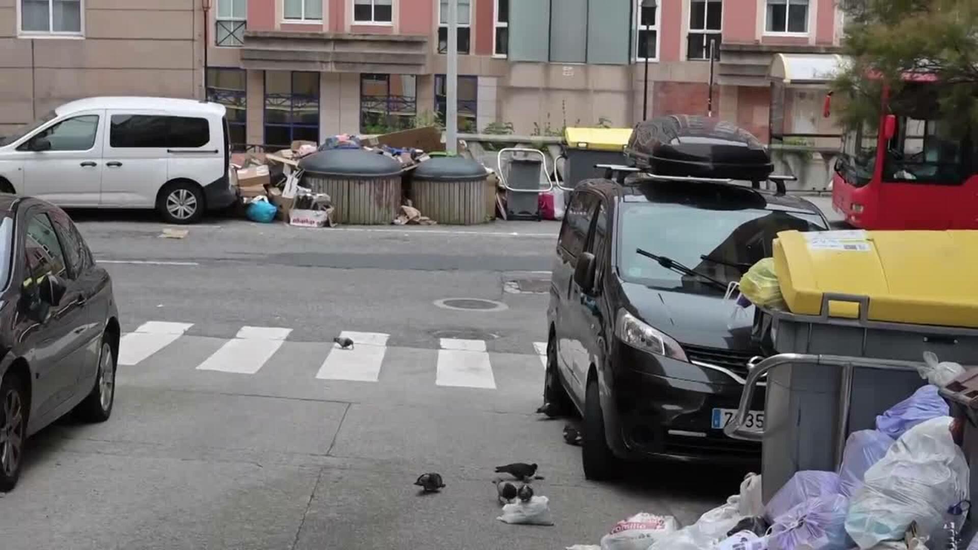 Nueva madrugada de contenedores incendiados en A Coruña