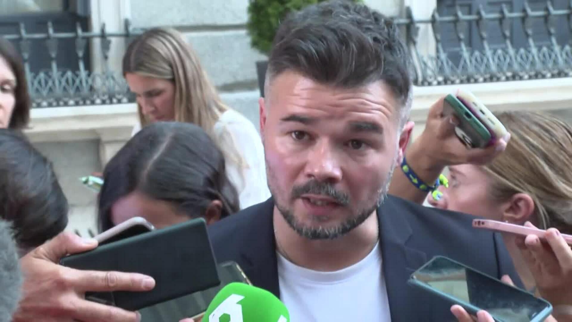 Rufián: "Estamos más cerca que ayer de una moción de censura de Feijóo"