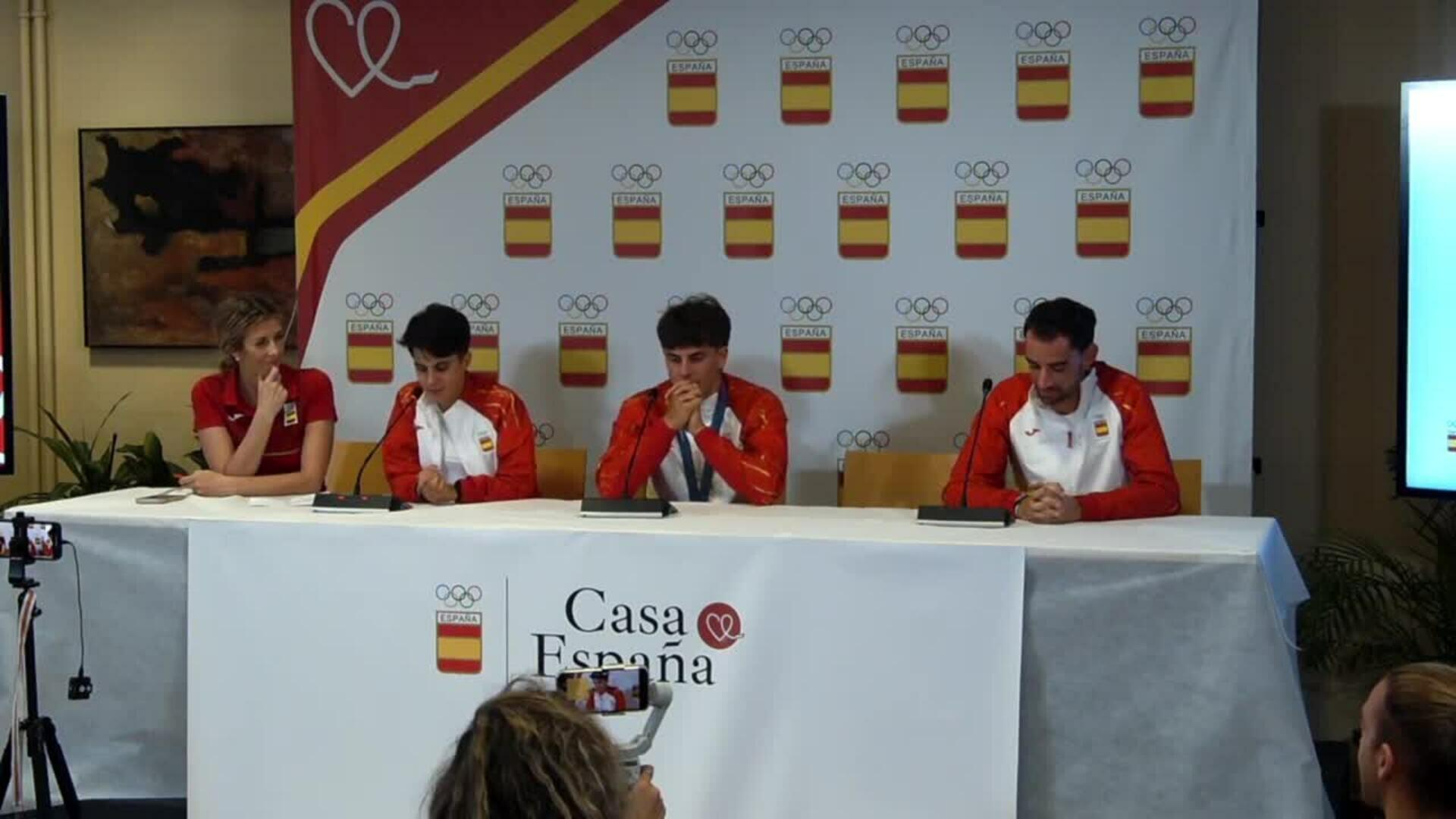 María Pérez, Álvaro Martín y Pau Echaniz se muestran "satisfechos" tras conseguir la medalla