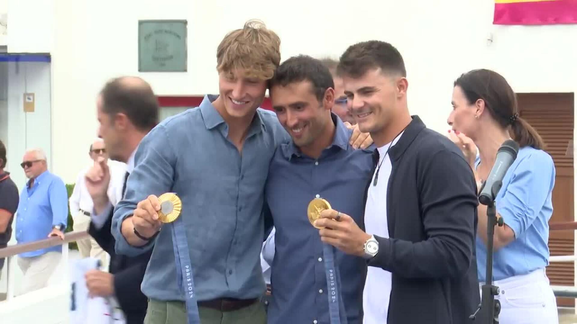 Santander recibe a los campeones olímpicos de vela Diego Botín y Florián Trittel