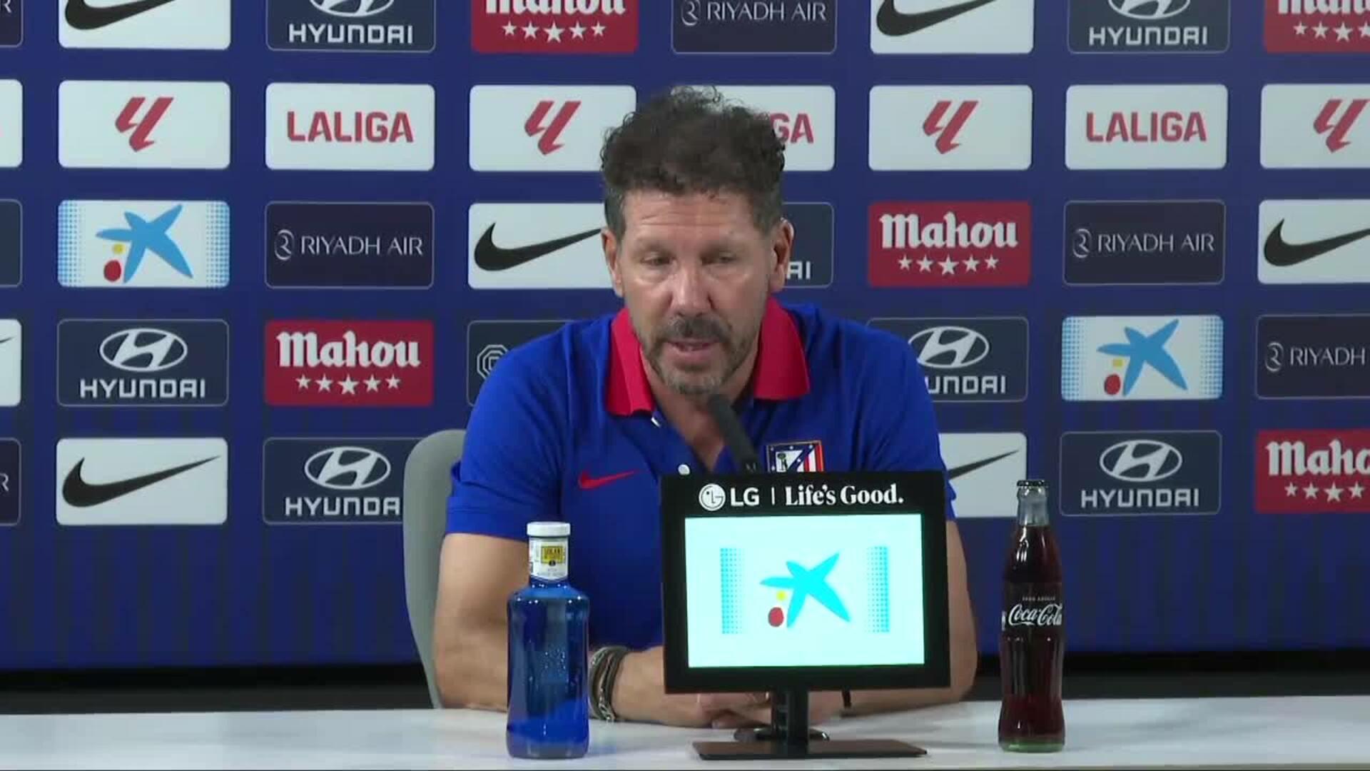 Simeone: "Seguimos necesitando cerrar la plantilla"