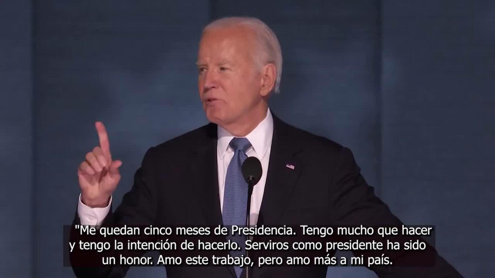 Biden entrega la antorcha a Harris: "Amo este trabajo, pero amo más a mi país"