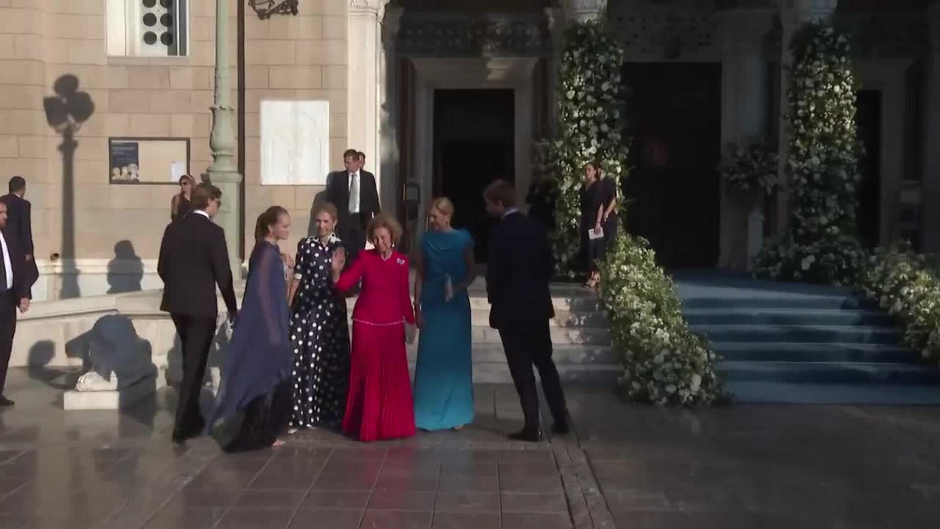 La reina Sofía brilla con luz propia en la boda de Teodora de Grecia y Matthew Kumar en Atenas