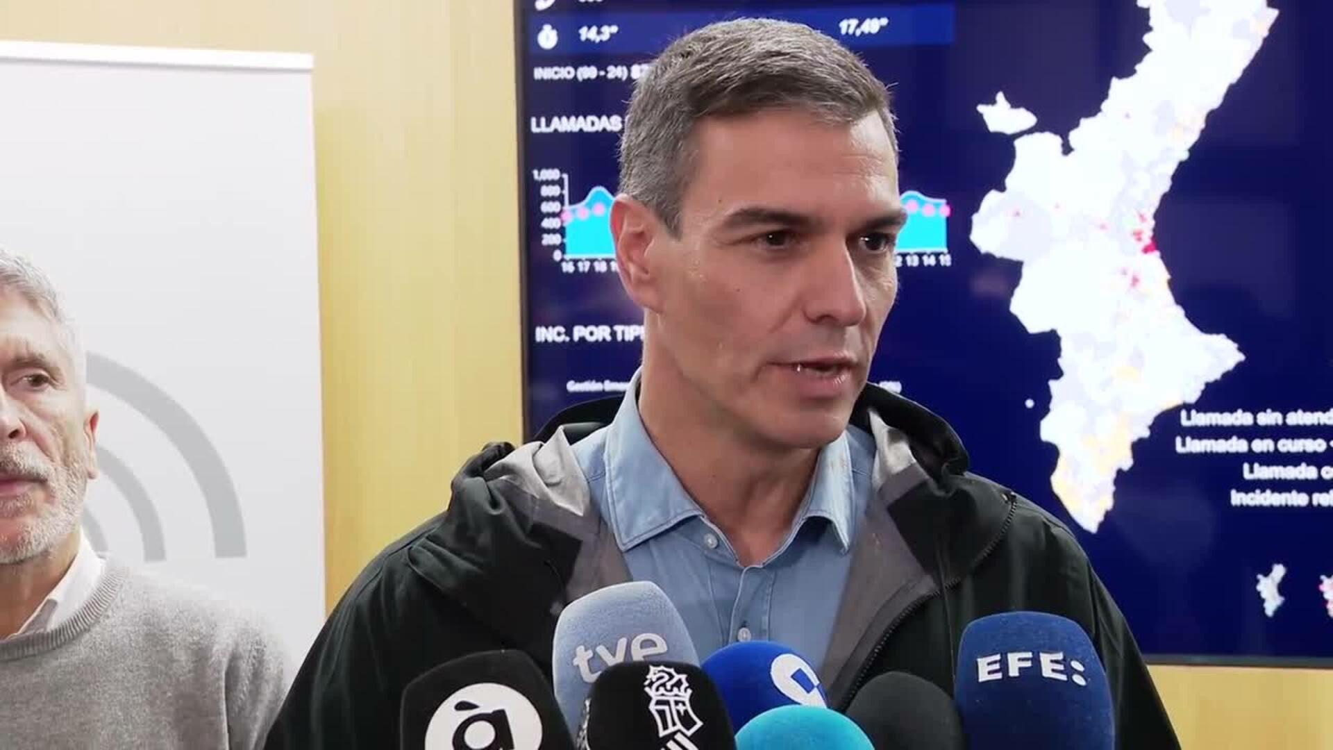 Sánchez, tras los incidentes en Paiporta: "No nos vamos a desviar"