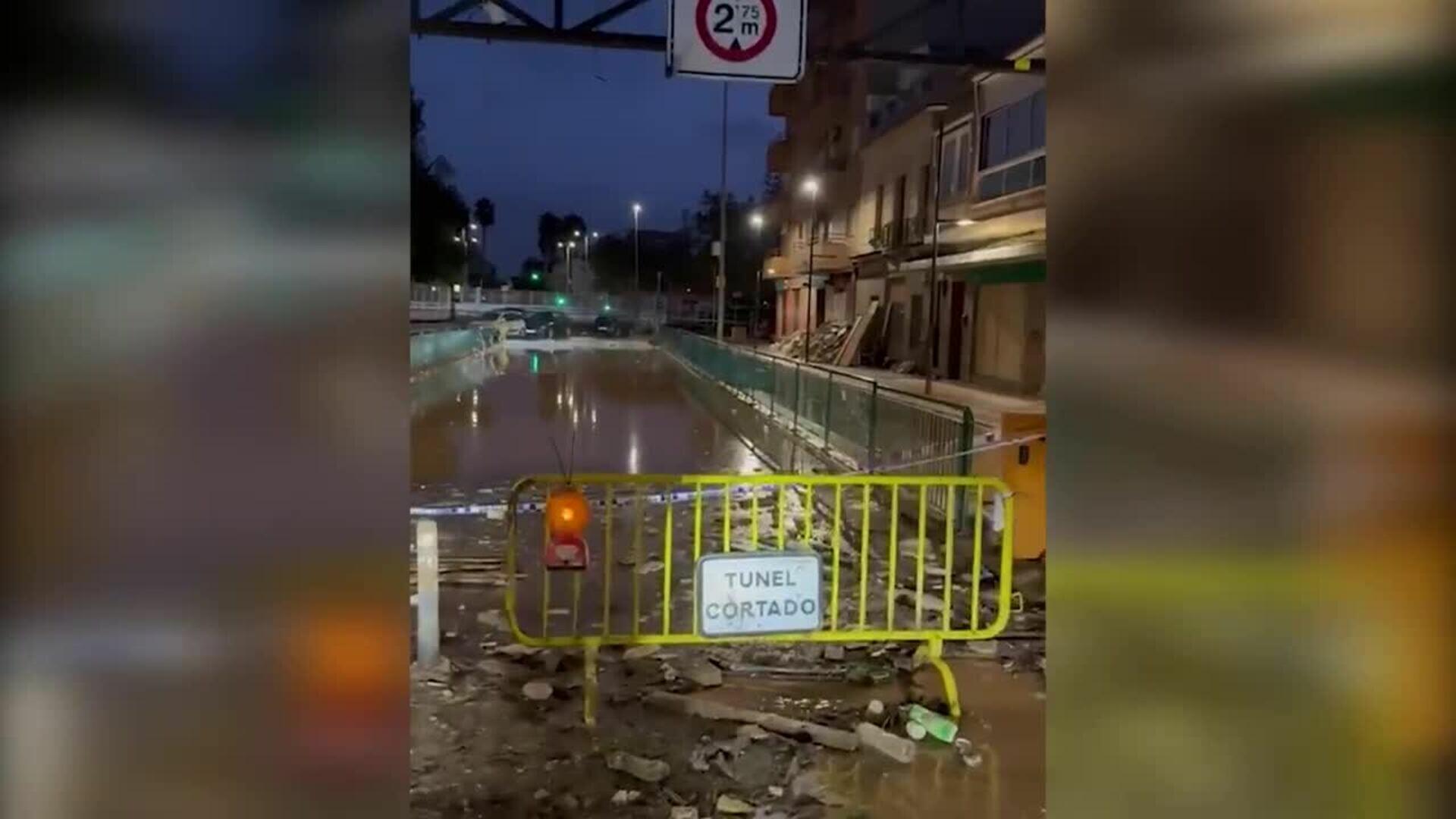 Sacos de arena actúan como dique de contención "fundamental" ante las lluvias en Aldaia