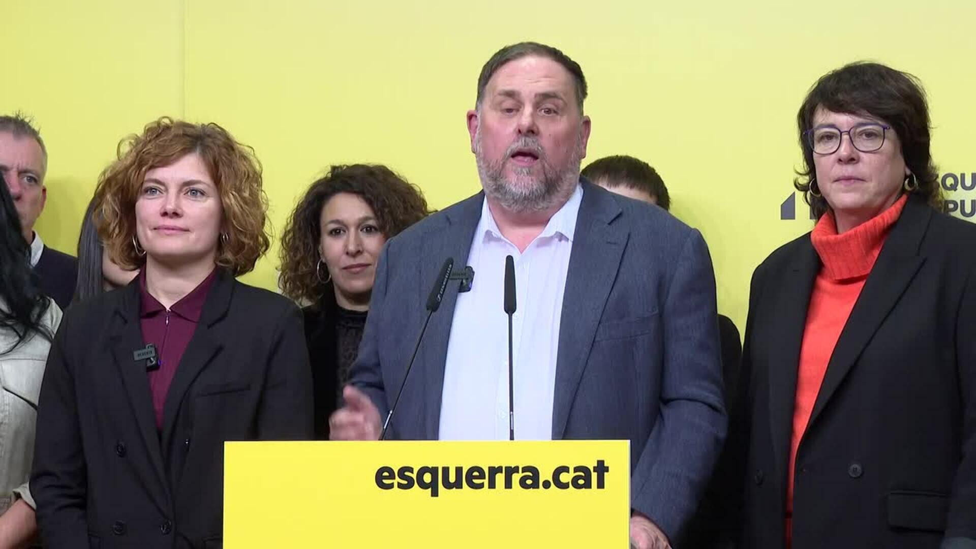 Junqueras (ERC) se compromete a defender "los mejores" presupuestos para la sociedad catalana