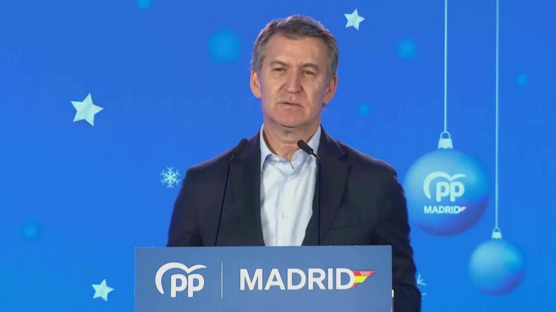 Feijóo pide a Sánchez hacer un propósito para 2025: "Que no vuelvan a delinquir"