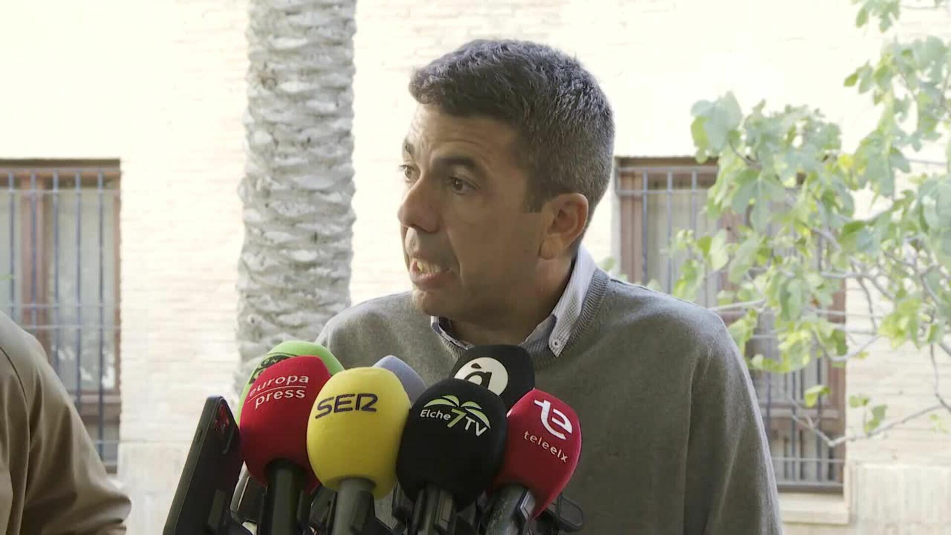 Mazón muestra "total respeto" a la inadmisión de querellas contra él por la dana