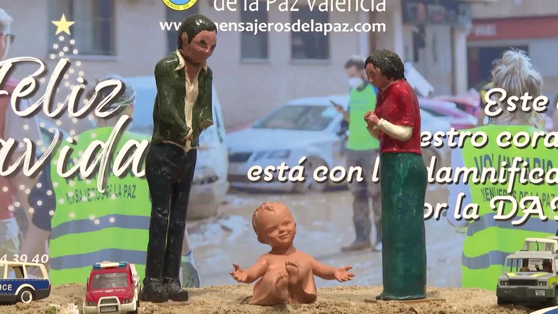 El Belén de la Iglesia de San Antón (Madrid) homenajea a las víctimas de la DANA