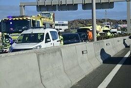 Un accidente entre varios coches a la altura de Las Terrazas provoca grandes retenciones