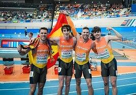 El relevo 4x400 masculino, plata en el Europeo en pista cubierta