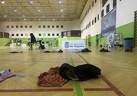 Goteras en el pabellón cubierto de Teguise