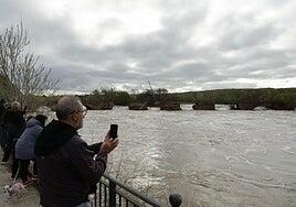 La crecida del Tajo derrumba parte del puente romano de Talavera de la Reina