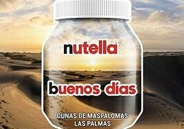 La crema de avellanas se unta con vistas a las Dunas de Maspalomas