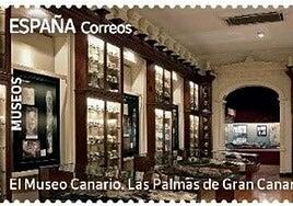 El sello del Museo Canario de Correos reproduce la Sala Verneau y el ídolo de Tara