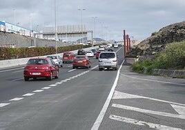 La GC-1 en sentido Norte suma un cuarto carril a la altura de Las Terrazas