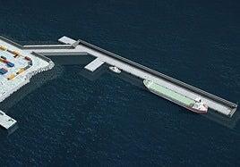 La primera piedra del nuevo dique del muelle de Puerto del Rosario, para mitad de julio