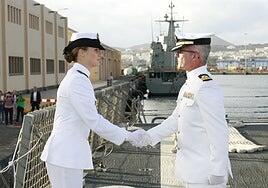 La Princesa Leonor embarca en la Blas de Lezo para su bautismo con fuego real