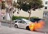 Arde un coche en plena calle de Arucas, Gran Canaria