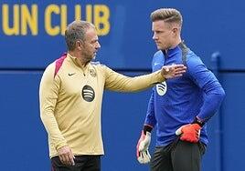 Rompecabezas en la portería del Barça