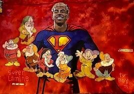 Vandalizan el mural de Súper Lamine Yamal con los siete enanitos