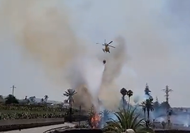 Controlado el conato de incendio en Firgas, pero continúan los trabajos en la zona