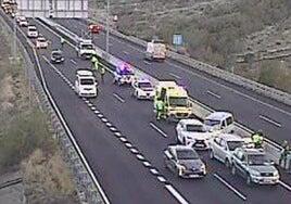 Once heridos tras colisionar cinco vehículos en la autopista del sur de Tenerife