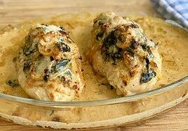 Una receta irresistible: pollo a la crema de espinacas