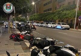 Un conductor da positivo en alcoholemia tras colisionar con varias motos y darse a la fuga