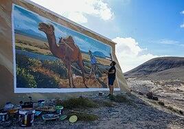 Arte en el viejo depósito de agua de La Oliva